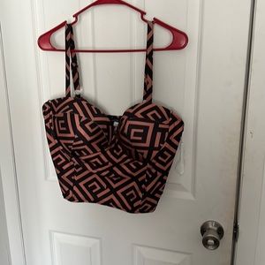 Brown Bustier Top